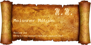 Meissner Mátyás névjegykártya